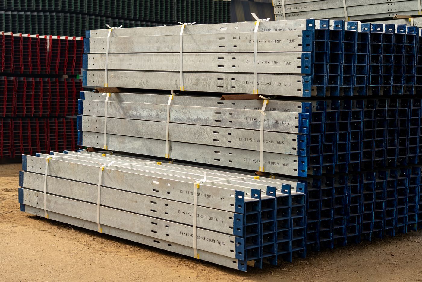 Steel stock held in the yard